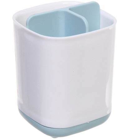 Подставка для зубных щеток с разделителем Rikki пластик цвет белый