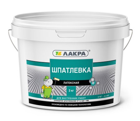 Шпатлевка Лакра латексная белая 3 кг