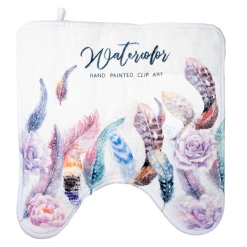 Коврик для ванной комнаты Перья 45хцвет мультиколор