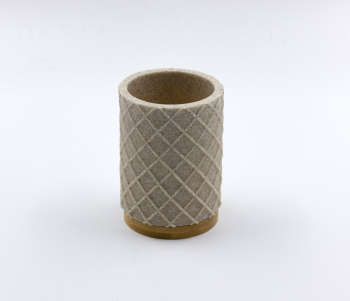 Стакан для зубных щеток полирезина/бамбук цвет коричневый