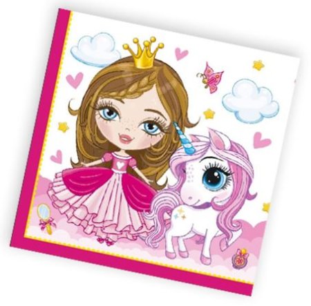 Салфетки бумажные Art Bouqet Милая принцесса 33х33см 20шт