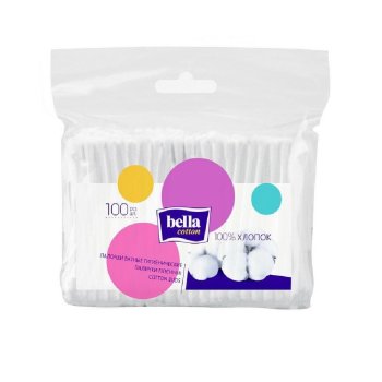 Палочки ватные Bella 100шт в пакете