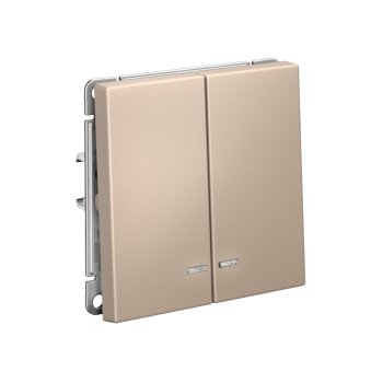 Выключатель встраиваемый Systeme Electric ARTGALLERY 2 кл. песочный, с подсветкой, арт. GAL001253s