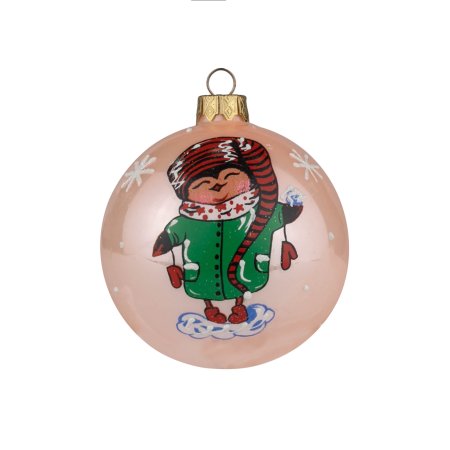 Шар Зимняя совушка 8 см цвет мультиколор