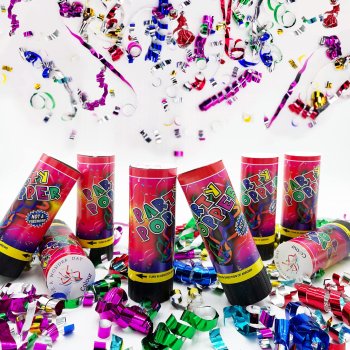 Хлопушка ПЭТ пневматическая Party Popper 11 см мультиколор