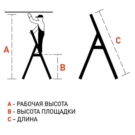 Стремянка Сарайлы-М 3 ступени стальная
