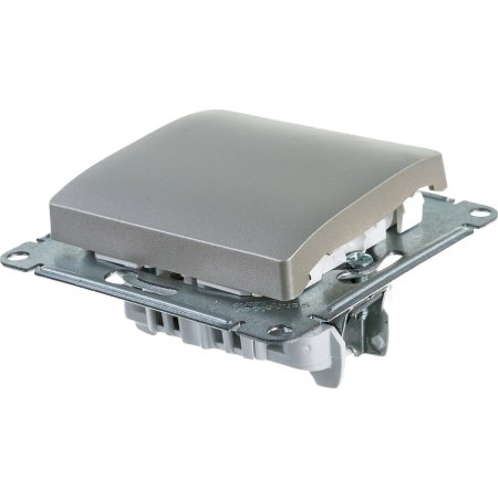Выключатель встраиваемый Schneider Electric Glossa 1 кл. платина, без подсветки, арт. GSL001211