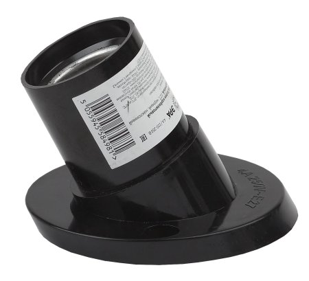 Патрон настенный, наклонный ЭРА E27 черный карболитовый