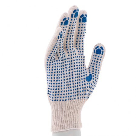 Перчатки х/б ПВХ покрытие 10 класс 8 нитей белый
