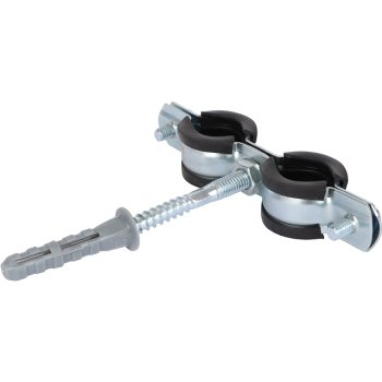 Хомут с дюбелем и шурупом STOUT d1/2" 1 шт цвет хром Хомут с дюбелем и шурупом STOUT d1/2" 1 шт цвет хром