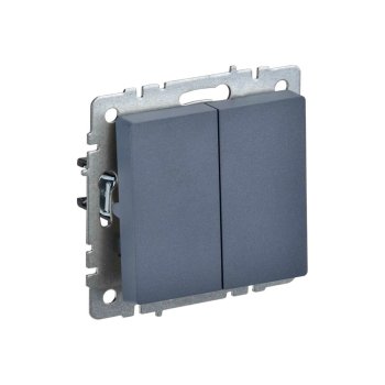 Выключатель встраиваемый IEK Brite 2 кл. маренго, без подсветки, арт. BR-V20-0-10-K35