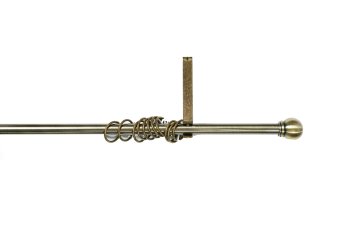 Карниз кованый телескоп однорядный 160-300 старое золото