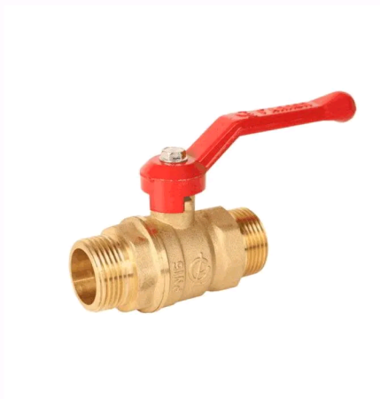 Кран шаровый ручка - рычаг ГАЛЛОП 1/2" красный вентиль НР-НР латунь