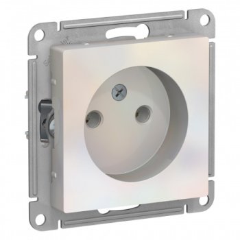 Розетка силовая одноместная встраиваемая Schneider Electric AtlasDesign без заземления, цвет жемчуг, арт. ATN000441
