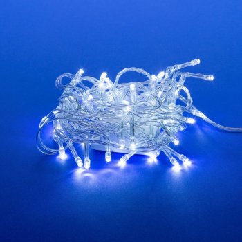 Гирлянда для дома нить 2,5м белый холодный 20 LED ламп прозрачный провод