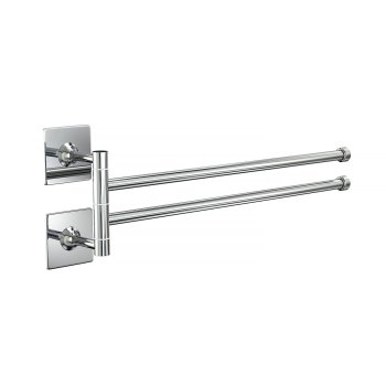 Полотенцедержатель 2 держателя поворотных на клейкой ленте хром Expert