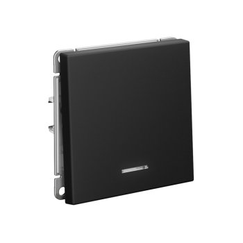 Выключатель встраиваемый Systeme Electric ARTGALLERY 1 кл. карбон, с подсветкой, арт. GAL001013s