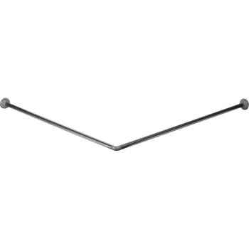 Карниз для ванной угловой Аквалиния 80х 80см нержавеющая сталь цвет хром