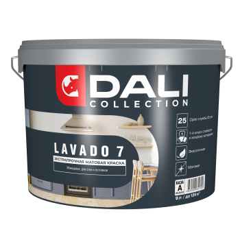 Краска водно-дисперсионная Dali Collection LAVADO 7 моющаяся основа А 9 л