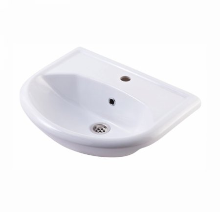 Раковина KIROVIT Уют фаянс 550мм полукруглая цвет белый