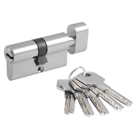 Механизм цилиндровый ключ/вертушка хром 60х17мм