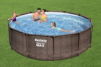 Бассейн каркасный Bestway Steel Pro Max Ротанг 366х366х100см 9150л