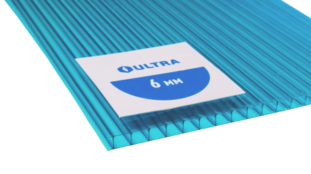 Сотовый поликарбонат Ультра бирюза 6000х2100х6