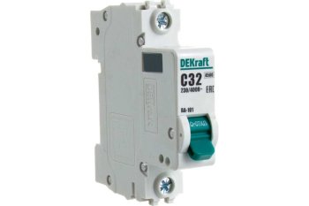 Автоматический выключатель Dekraft ВА-101 1P 32А хар-ка C 4,5кА Автоматический выключатель Dekraft ВА-101 1P 32А хар-ка C 4,5кА