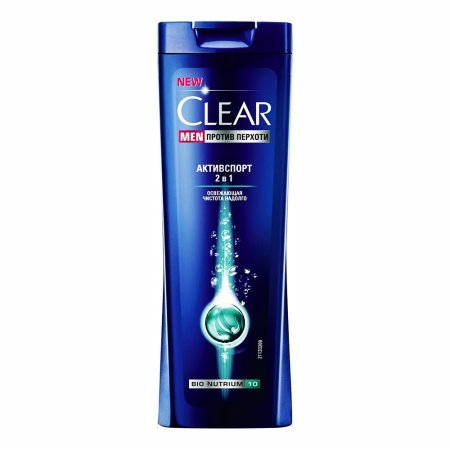 Шампунь Клиар мужской MEN 2 в 1 Активспорт для всех типов волос против перхоти 400 мл