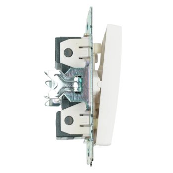 Выключатель встраиваемый STEKKER Катрин 1 кл. белый, без подсветки, арт. GLS10-7103-01