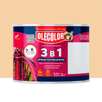 Грунт-эмаль ABC-Farben Olecolor по ржавчине слоновая кость 2 кг полуглянцевая