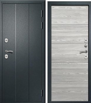 Дверь входная Тесей-300 880х2050 (мм) букле графит -  Вяз каньон вековой айс