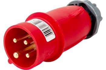 Вилка силовая переносная IEK 16А 380В 3К+З красная прямая IP44