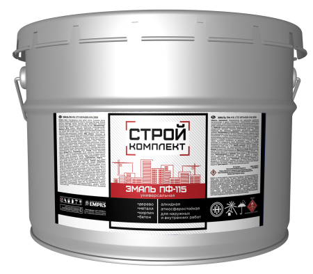 Эмаль алкидная универсальная ПФ-115 Стройкомплект Эмпилс серая 20 кг
