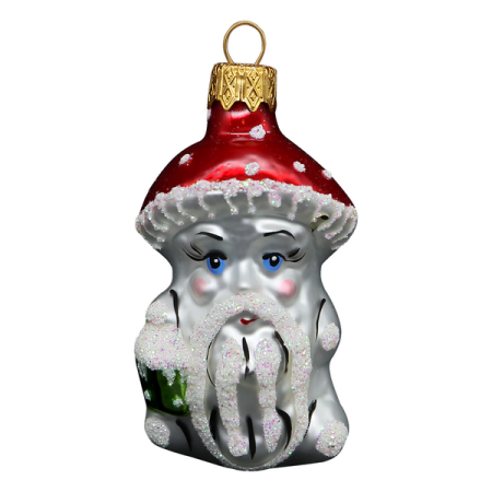 Елочное украшение Гриб 3х8см цвет серый Елочное украшение Гриб 3х8см цвет серый