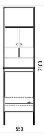 Пенал напольный Комфорт белый 210х55х20см Пенал напольный Комфорт белый 210х55х20см