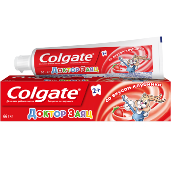 Паста зубная Colgate Доктор Заяц, вкус клубники 50мл