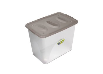 Ящик универсальный на колесах с крышкой Астело 60х40х48см цвет прозрачный/коричнево-серый