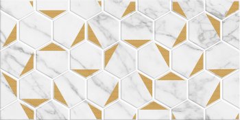 Декор Marble, Gold, белый 60х30х0,8 см