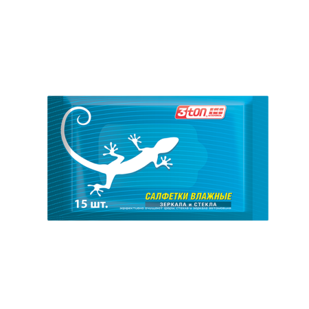 Салфетки влажные для стекол и зеркал 3 TON ТХ-201 15шт