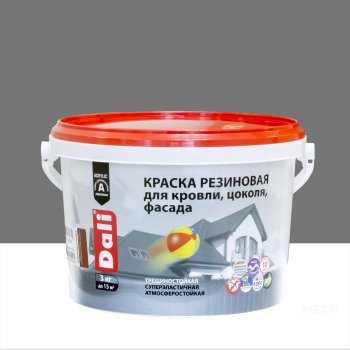 Краска водно-дисперсионная Dali резиновая фасадная серая 3 кг
