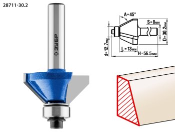 Фреза Зубр кромочная калевочная 30,2 мм 1 шт Фреза Зубр кромочная калевочная 30,2 мм 1 шт