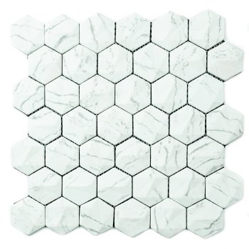 Мозаика Mini hexagon белый H119