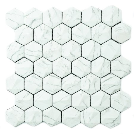 Мозаика Mini hexagon белый H119
