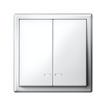 Выключатель встраиваемый Systeme Electric ARTGALLERY 2 кл. белый, с подсветкой, арт. GAL000153s