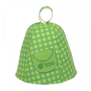 Шапка для бани Hot Pot Горошек с карманом войлок