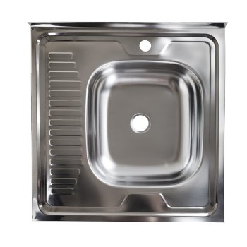 Мойка накладная ECO 600.600 R нержавеющая сталь 60х60х12см Серый металлик