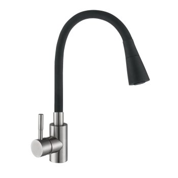 Смеситель для кухни одноручный с гибким изливом АНТЕЙ Мармелад  цвет черный Смеситель для кухни одноручный с гибким изливом АНТЕЙ Мармелад  цвет черный