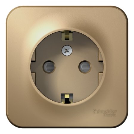 Розетка силовая одноместная накладная Schneider Electric Blanca с заземлением, цвет титан, арт. BLNRA011114