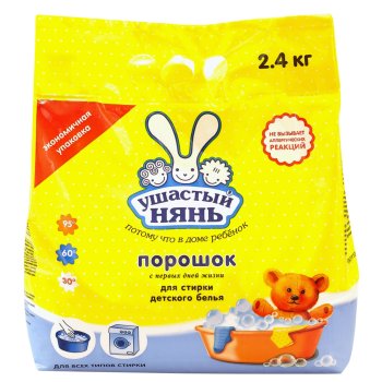 Стиральный порошок Ушастый нянь  Детский для всех типов стирки 2,4кг для детского белья